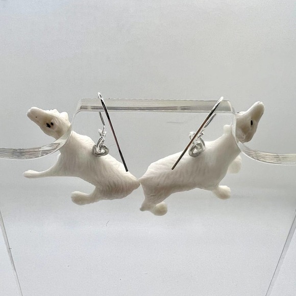Polar Bear Earrings - Zoo Earrings - Alaskan Earrings - Field Trip Earrings - Picture 5 of 10